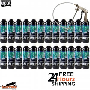 24X U-POL GRAVITEX PLUS HS STONE CHIP COATING PROTECTER 1L WHITE WITH GUN