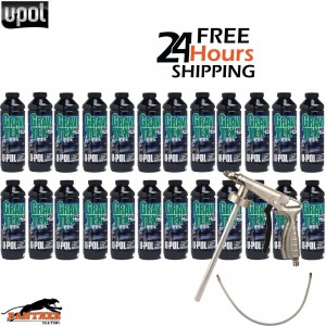 24 X U-POL GRAVITEX PLUS HS STONE CHIP COATING PROTECTER 1L BLACK +UNDERBODY GUN
