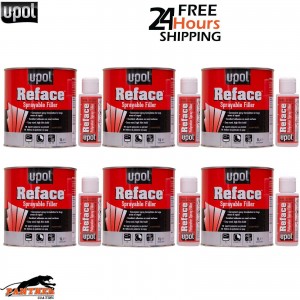 6X U-pol Reface Polyester Spray Filler 1 Litre with Hardener