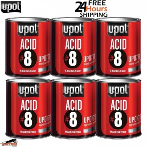 6X U-POL ACID 8 SELF ETCH 1K PRIMER GREY 1LTR - FREE NEXT DAY DELIVERY