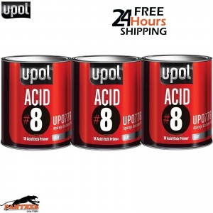 3X U-POL ACID 8 SELF ETCH 1K PRIMER GREY 1LTR - FREE NEXT DAY DELIVERY
