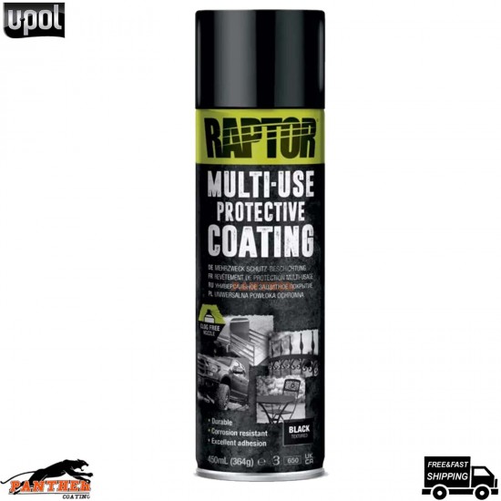 UPOL RAPTOR 1K MULTI-USE RMUB/AL PROTECTIVE COATING AEROSOL 450ML - BLACK
