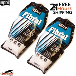 2X UPOL Fibral Glass Fibre Repair Filler Paste 880ml Bag Yellow - U-POL FIB/BL