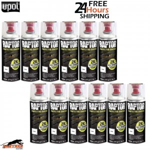 12X UPOL RAPTOR 2K TOUGH BED LINER U-POL PROTECTOR 400ML AEROSOL - WHITE