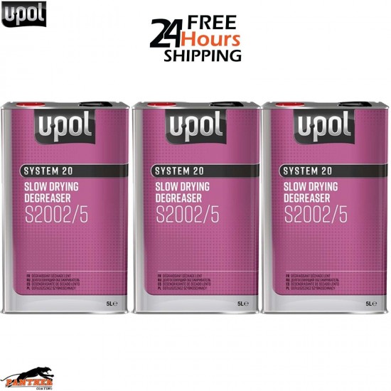 3X U-POL SYSTEM 20 S2002/5 SLOW PANELWIPE DEGREASER 5L Panel wipe Upol