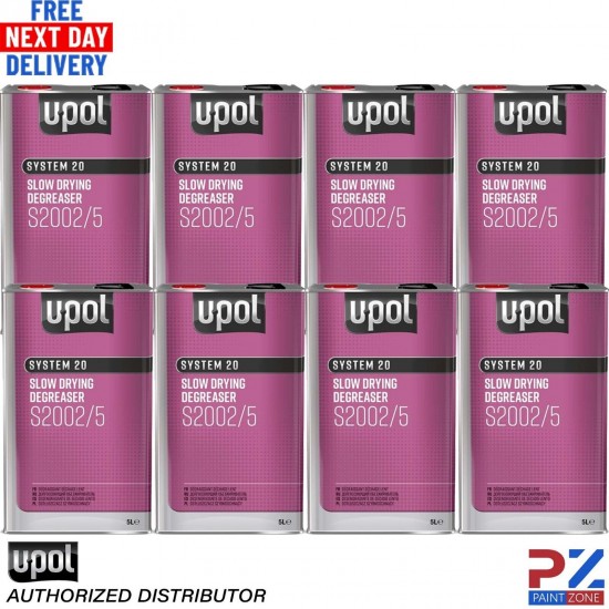 8X U-POL SYSTEM 20 S2002/5 SLOW PANELWIPE DEGREASER 5L Panel wipe Upol